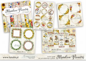 ZWYKŁY Meadow Flowers KWADRAT zestaw powiększony