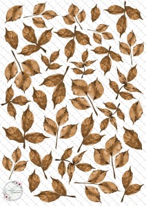 Arkusz do druku Liście 1 brąz