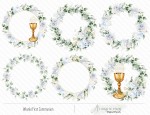 First Communion wianki niebieskie do druku