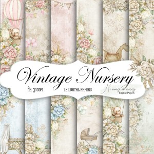 Vintage Nursery A4 papiery do druku