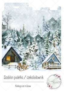 Let it Snow szablon czekoladownik niebieski