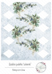 Let it Snow szablon cukierek niebieski