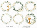 First Communion wianki beżowe do druku