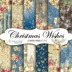 Christmas Wishes KWADRAT papiery do druku