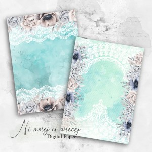 Lacy Turquoise A4 papiery do druku