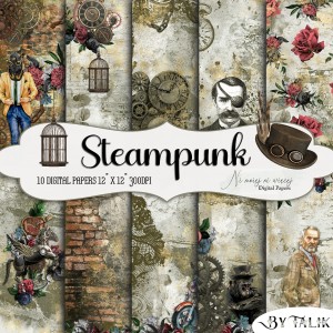 Steampunk KWADRAT papiery do druku