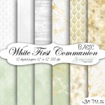 White First Communion BASIC KWADRAT papiery do druku 