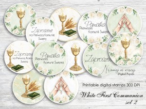 White First Communion digi stemple set2