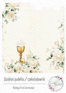 First Communion szablon czekoladownik beż