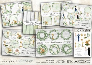 Zestaw powiększony A4 White First Communion