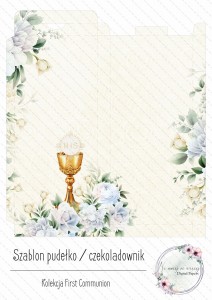 First Communion szablon czekoladownik niebieski