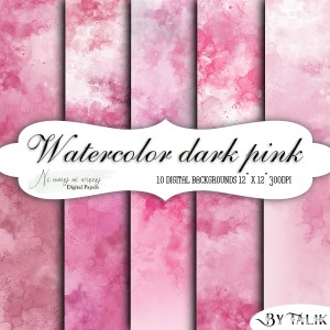 Watercolor Dark Pink KWADRAT papiery do druku