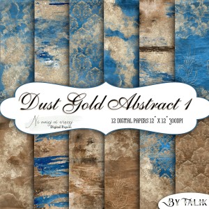 Dust Gold Abstract 1 KWADRAT papiery do druku