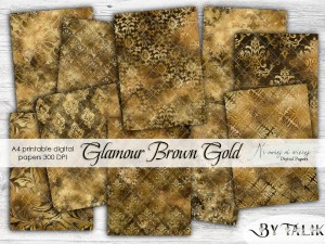 Glamour Brown Gold A4 papiery do druku